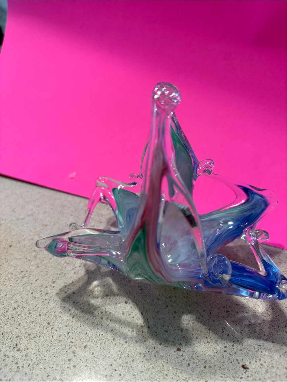 Vintage Hand Blown Murano Art Glass Basket $50 Firm